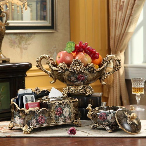欧式多层水果盘 美式复古三件套，点亮客厅的创意家居美学